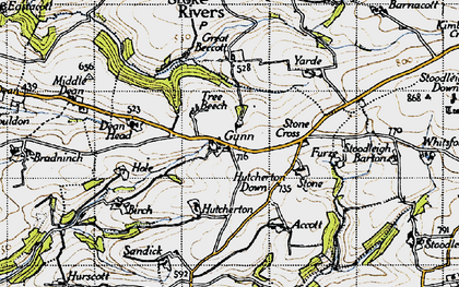 Old map of Whitsford in 1946