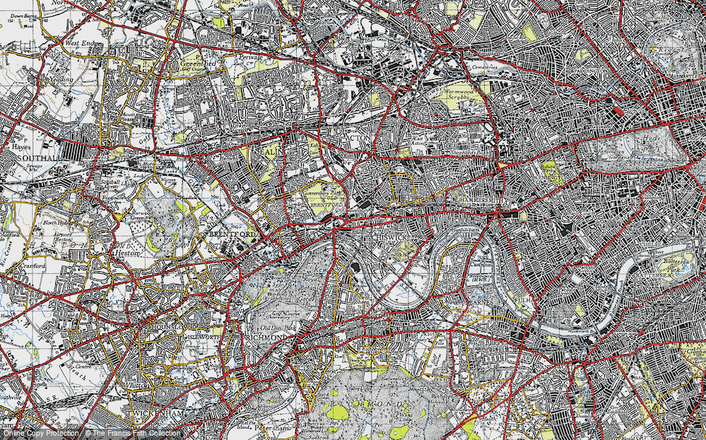 Old Map of Gunnersbury, 1945 in 1945
