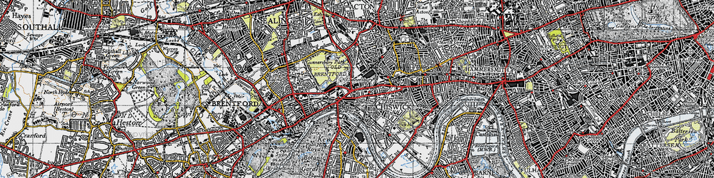 Old map of Gunnersbury in 1945