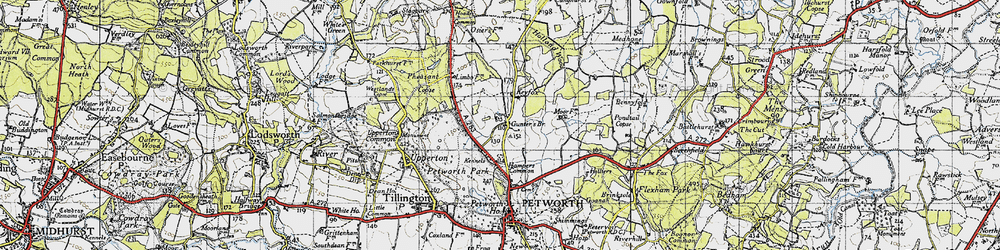 Old map of Gunter's Bridge in 1940