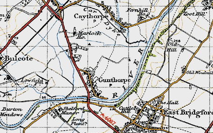 Old map of Gunthorpe in 1946