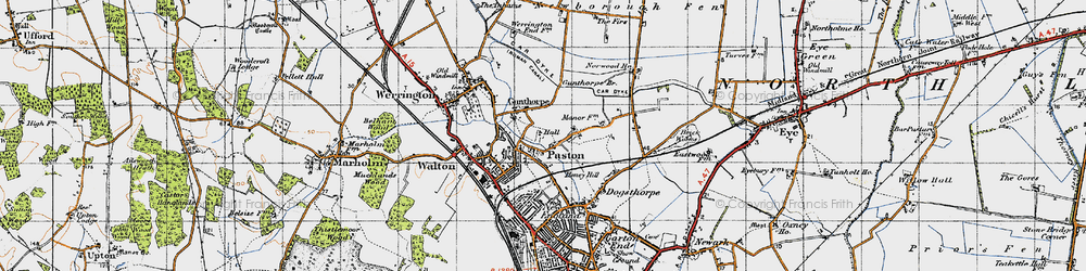 Old map of Gunthorpe in 1946