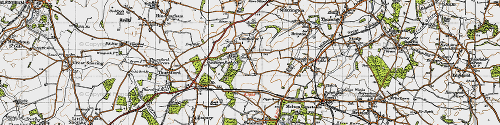 Old map of Bullfer Grove in 1946