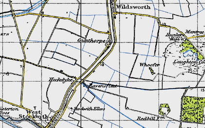 Old map of Gunthorpe in 1947