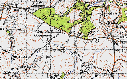 Old map of Langham Hill in 1946