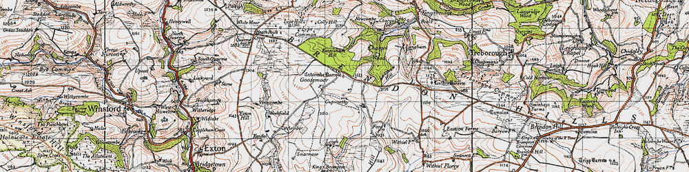 Old map of Langham Hill in 1946