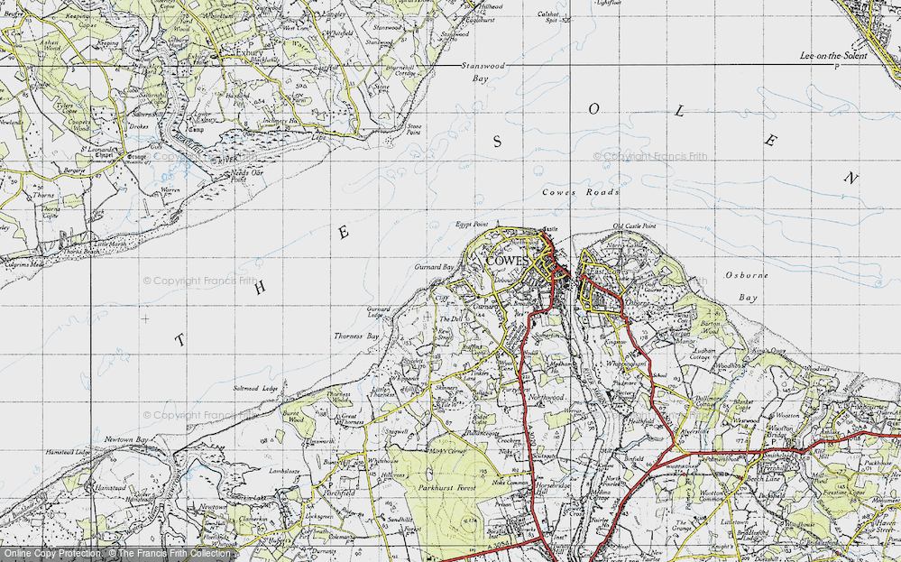 Old Map of Gurnard, 1945 in 1945