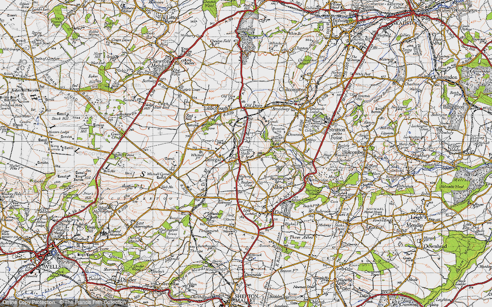 Old Map of Gurney Slade, 1946 in 1946