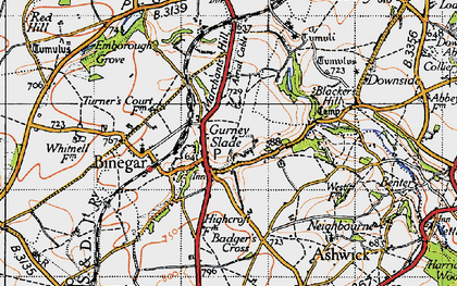 Old map of Gurney Slade in 1946