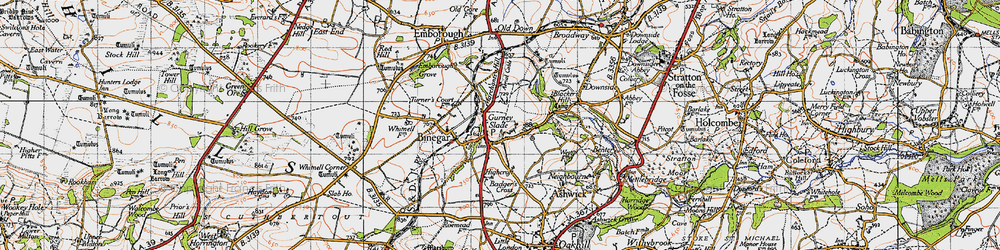 Old map of Gurney Slade in 1946