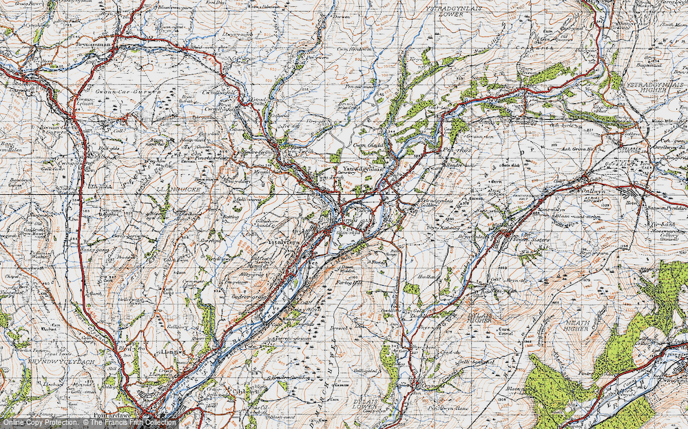 Old Map of Gurnos, 1947 in 1947