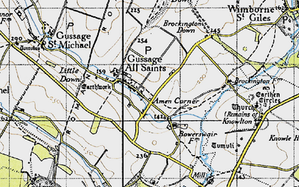 Old map of Amen Corner in 1940