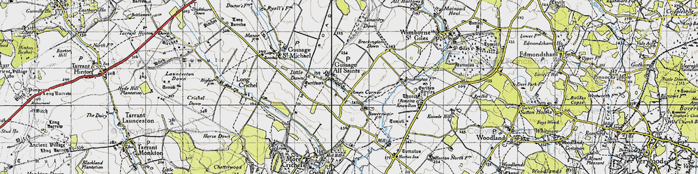 Old map of Amen Corner in 1940