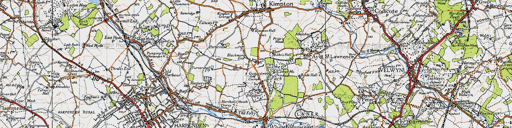 Old map of Gustard Wood in 1946