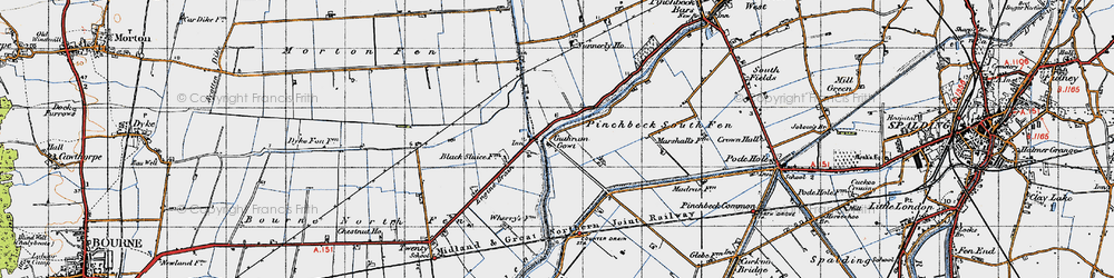 Old map of Guthram Gowt in 1946