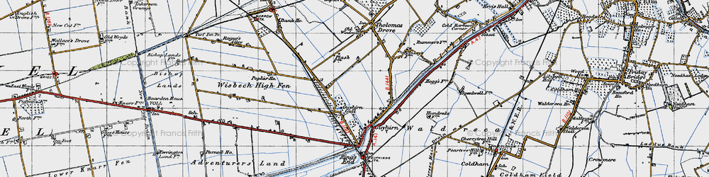 Old map of Wisbech High Fen in 1946