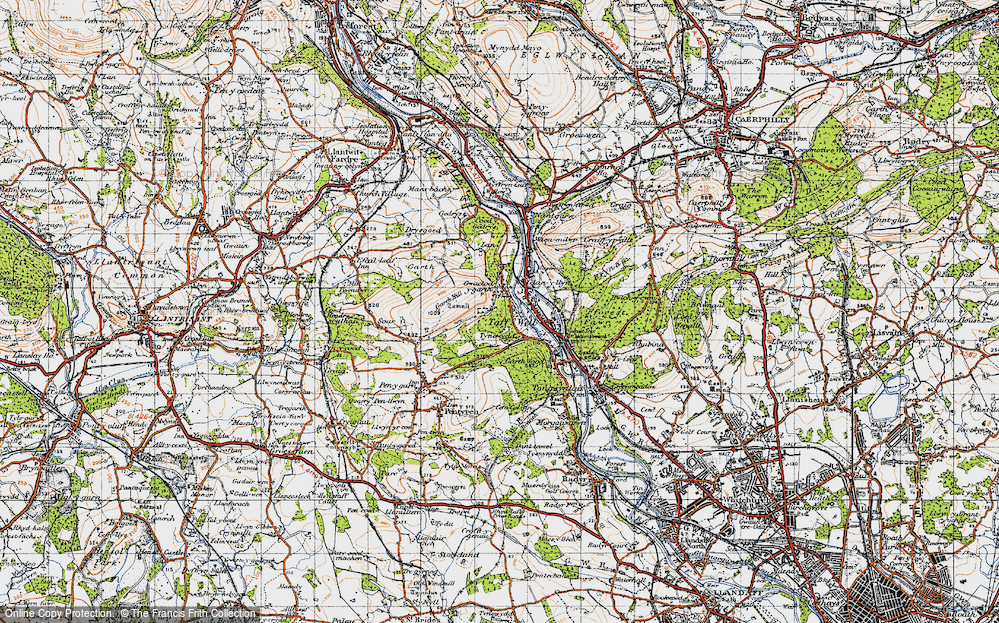Old Map of Gwaelod-y-garth, 1947 in 1947