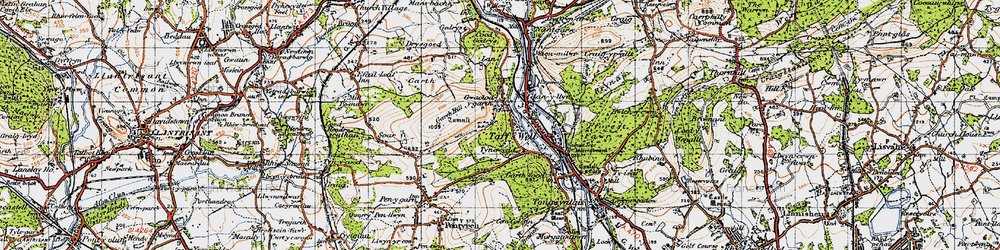 Old map of Gwaelod-y-garth in 1947