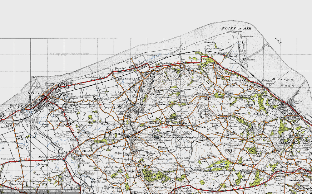 Old Map of Gwaenysgor, 1947 in 1947