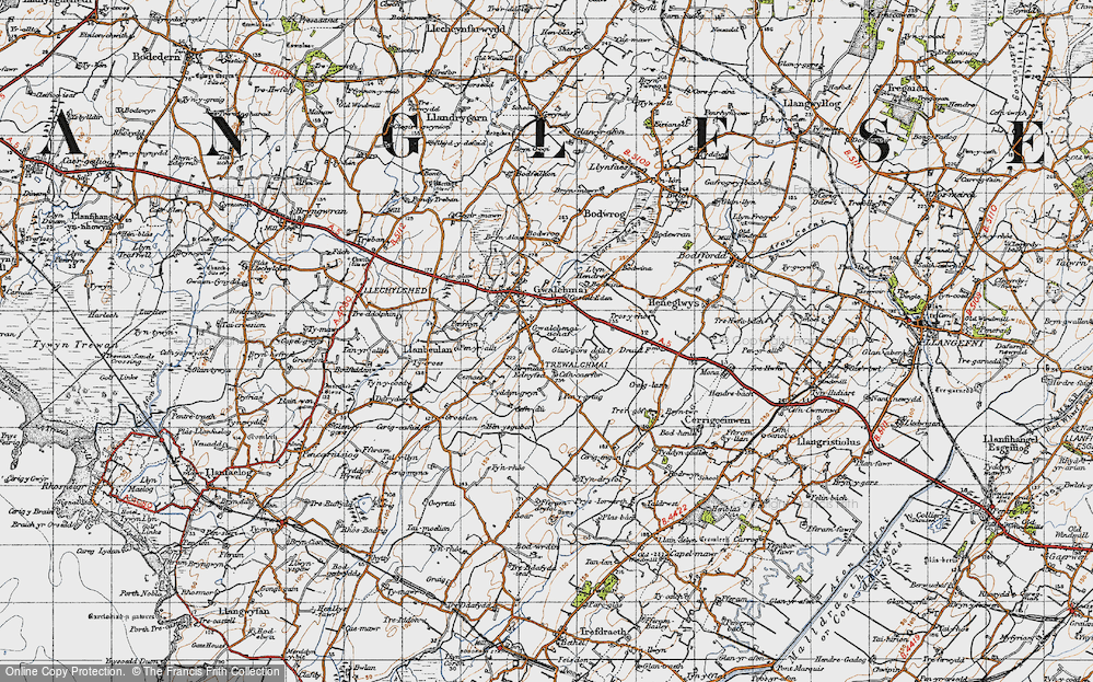 Old Map of Historic Map covering Pen y Graig in 1947