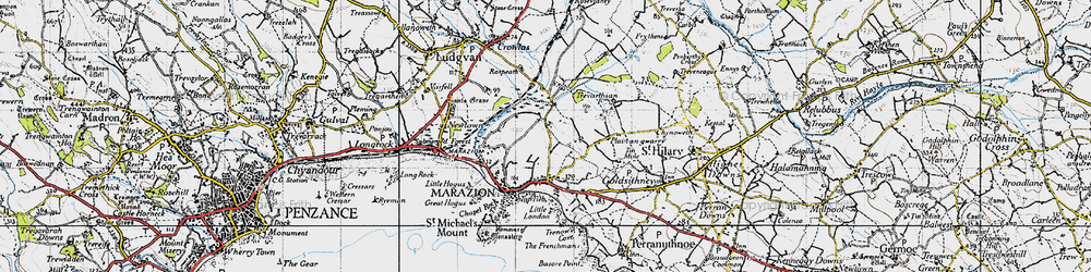 Old map of Gwallon in 1946
