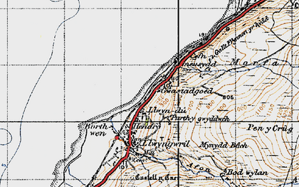 Old map of Gwastadgoed in 1947