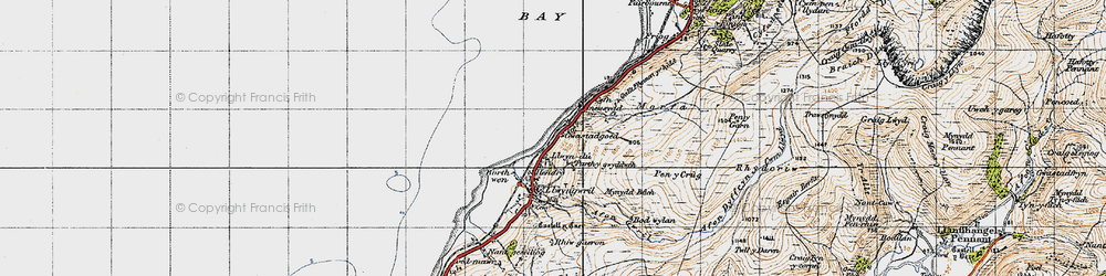 Old map of Gwastadgoed in 1947