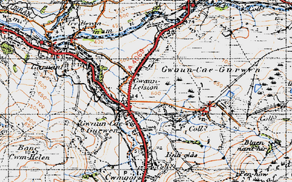 Old map of Gwaun-Leision in 1947