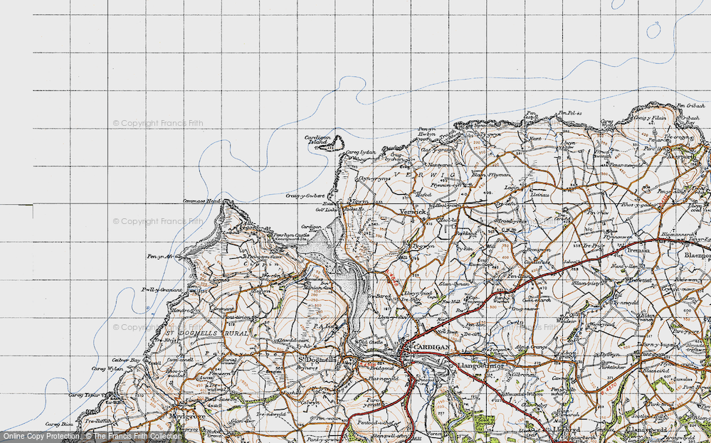 Old Map of Gwbert, 1947 in 1947
