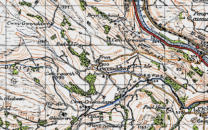 Old map of Blaen-Gwenddwr in 1947