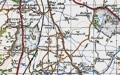 Old map of Gwern y brenin in 1947