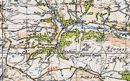 Old map of Gwernafon in 1947