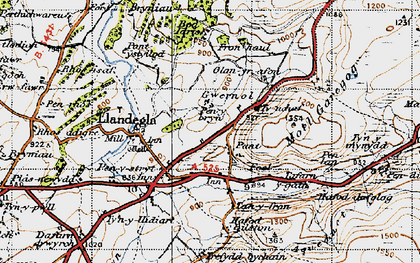 Old map of Bod Idris (Hotel) in 1947
