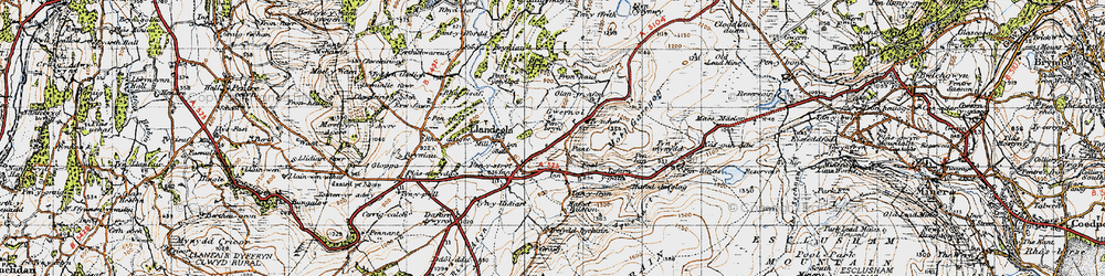 Old map of Gwernol in 1947