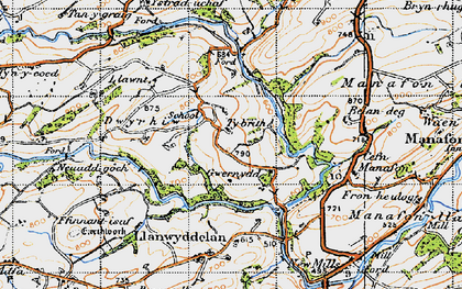Old map of Gwernydd in 1947