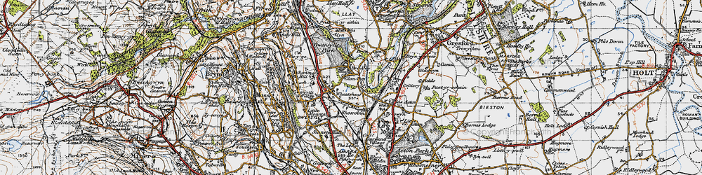 Old map of Gwersyllt in 1947