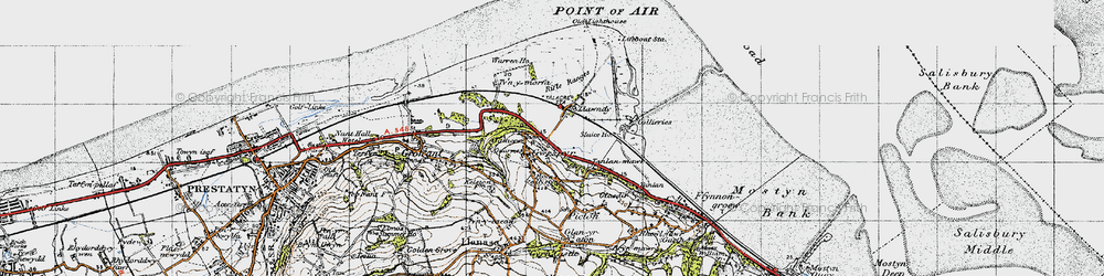 Old map of Gwespyr in 1947