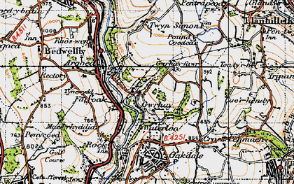 Old map of Gwrhay in 1947