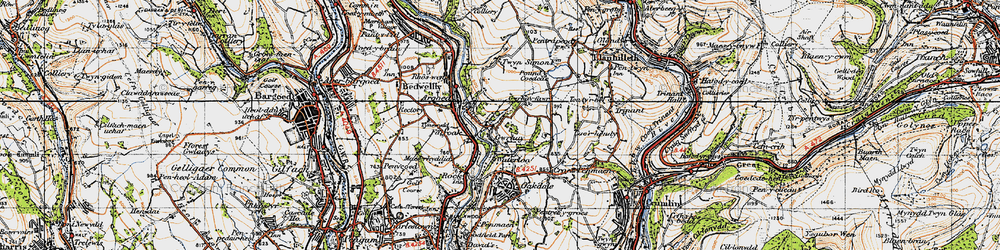 Old map of Gwrhay in 1947