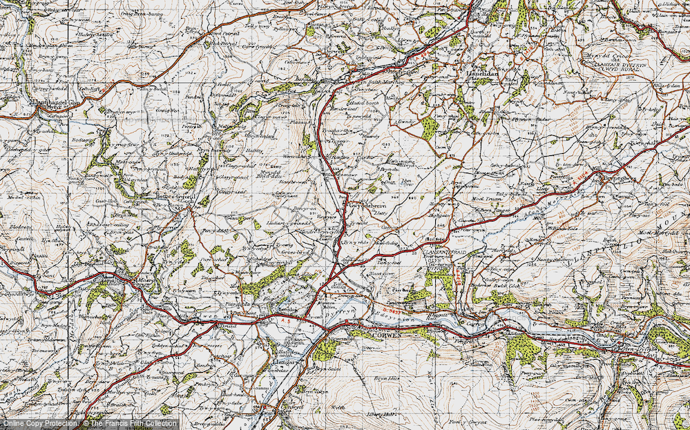 Old Map of Gwyddelwern, 1947 in 1947