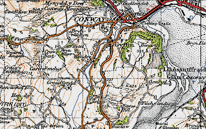 Old map of Gyffin in 1947