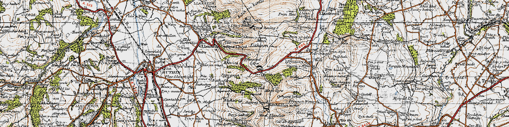 Old map of Gyrn in 1947