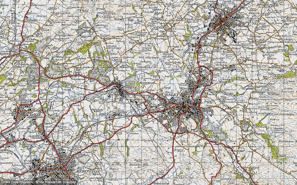 Old Map of Habergham, 1947 in 1947