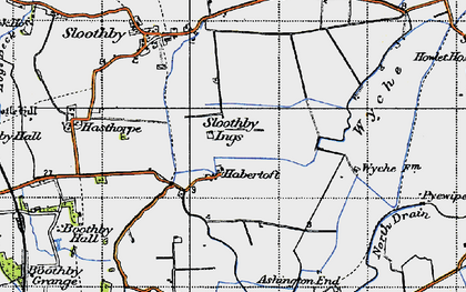 Old map of Habertoft in 1946