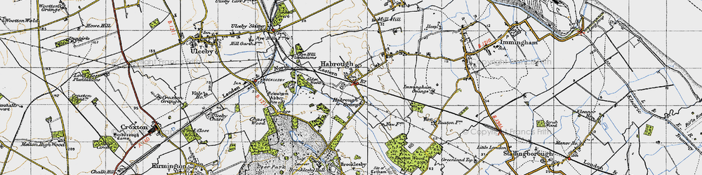 Old map of Habrough in 1946