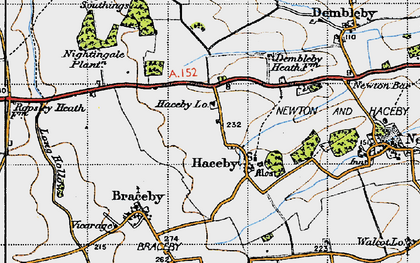 Old map of Haceby in 1946
