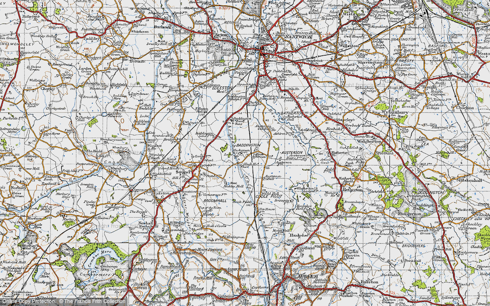 Old Map of Hack Green, 1947 in 1947