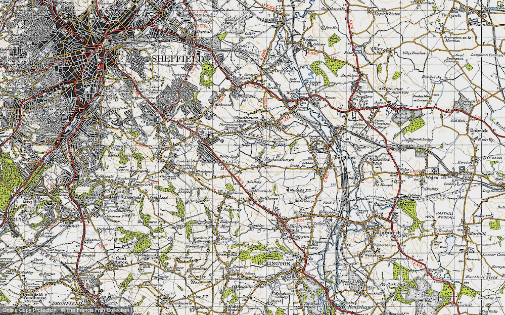 Old Map of Hackenthorpe, 1947 in 1947