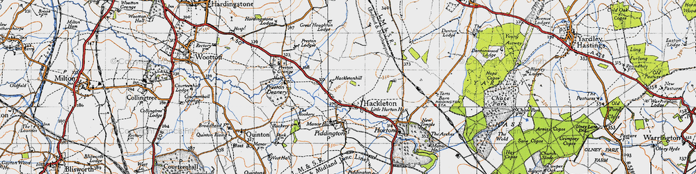 Old map of Hackleton in 1946