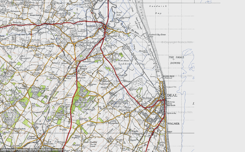 Old Map of Hacklinge, 1947 in 1947